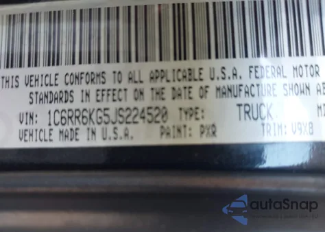 2018 Ram 1500 Express 4X2 5'7 Box from USA, damaged, VIN 1C6RR6KG5JS224520